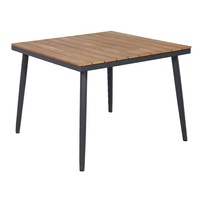 patio en aluminium ensemble de salle à manger meubles d'extérieur jardin en plastique table en bois et corde 4 places chaises
