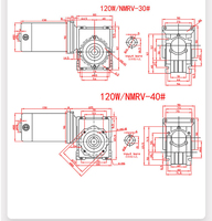Moteur à engrenages à vis sans fin Faradyi personnalisé à aimant permanent, 12V 24V, couple élevé 4.7N.M, 120W, arbre unique horizontal RV30 RV40
