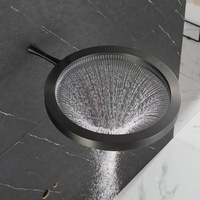 Ensemble de robinetterie de douche thermostatique moderne en laiton et céramique, mitigeur à poignée unique, barre coulissante, pommeau de douche mural effet pluie, finition brossée, pour hôtels et villas