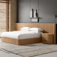 Table de chevet de luxe au design classique Meubles de chambre à coucher Cadre en bois massif Boîte de lit double Queen King Size Tables de chevet ouvertes