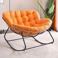 Fauteuil Suspendu Balançoire d'Extérieur pour Patio, Fauteuil à Bascule en Acier Étanche pour Balcon, Grand Fauteuil Cocon de Jardin