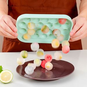 Moule à glaçons sphériques en silicone avec couvercle, réutilisable, facile à démouler, compatible congélateur, outil de refroidissement pour boissons - Product Image 3