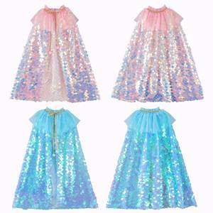 Capa de Lentejuelas de Sirena para Niñas 2026, Disfraz de Princesa para Halloween, Chal Brillante para Bebés y Niñas Pequeñas, Disfraz para Fiesta de Cumpleaños y Actuaciones Escénicas - Product Image 1