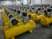 Compresseur d'air à piston entraîné par courroie, Nouveau, 1.5~11KW, 70L, 80L, 110L, 190L, 350L, 500L, Technologie de refroidissement par air portable