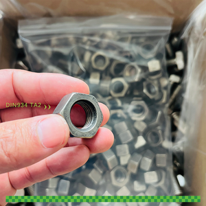 TA2 TC4 Gr2 <span class=keywords><strong>Gr5</strong></span> <span class=keywords><strong>Titanium</strong></span> DIN934 mur Hex dan baut M2 M3 M4 M5 M6 M8 M10 M12 M14 M16 M18 M20 M24 M30 mur baut strut <span class=keywords><strong>titanium</strong></span> - Product Image 5