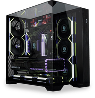 Boîtier d'ordinateur de jeu LianLi O11 VISION COMPACT blanc compatible ATX avec connexion arrière ; Livré avec deux panneaux : verre et maille