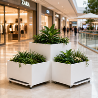 Jardinière mobile à roulettes pour affichage de verdure en intérieur de centre commercial, solution de plantation modulaire commerciale intérieure
