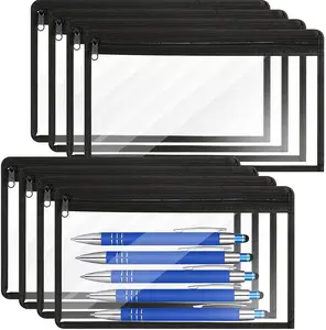 Customized Clear PVC Waterproof Clear Pouch Multi-purpose Zipper Envelopes Folder Storage Pouch Document File Organization Bags
