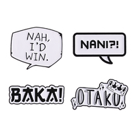 NAH I'd Win Broches en émail personnalisées, style boîte à dialogue d'anime japonais, accessoires pour sacs à dos, badges de revers, bijoux amusants, cadeau pour amis