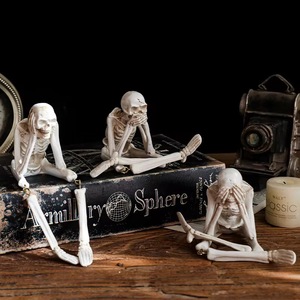 2025 Halloween <span class=keywords><strong>squelette</strong></span> lecture Spooky résine Figurine écologique décor de table pour les fêtes jardins Festivals - Product Image 3