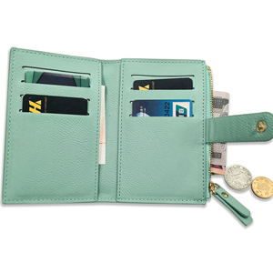 Женский роскошный мини-кошелек из кожи с RFID-защитой, брелоком, держателем для карт, на молнии, короткие модели, подкладка из полиэстера - Product Image 4