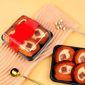 Hot Bán Dùng Một Lần Trong Suốt + Trắng Vuông Tráng Miệng Bánh Bao Bì Hộp Với Rõ Ràng Nắp Thực Phẩm Cấp Pet Nhựa Cho Lưu Trữ - Product Image 6
