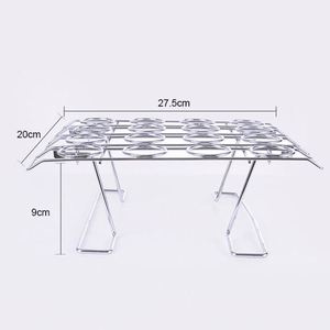 Support de cônes à crème glacée en métal chromé argenté, 16 cavités, mini, pour enfants, sur mesure, vente en gros, pour table de magasin - Product Image 2