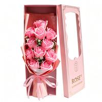 Boîte cadeau de roses artificielles Factory 9 AIDA AD4014, bouquet de roses en savon, cadeau pour la Saint-Valentin, anniversaire, couleur personnalisable, toucher réaliste
