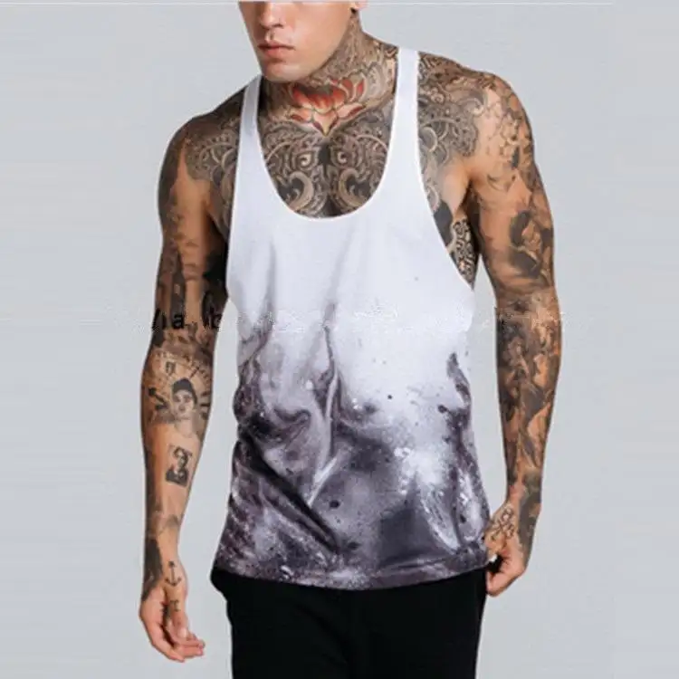 Streetwear Supplier Fashion Tank Top Custom Muscle Fit Gym Stringer Vest Men