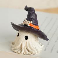 Nuevo Adorno Creativo de Resina para Halloween: Sombrero de Terror, Fantasma, Bruja, Calabaza - Pequeño Adorno para Micropaisajes y Decoración de Escritorio que Crea Atmósfera