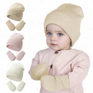 Ensemble bonnet et gants tricotés sur mesure pour bébé, chauds, pour filles et garçons, enfants, tout-petits, hiver - Product Image 2