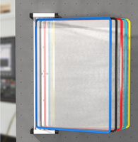 Sistema de visualización y referencia de montaje en pared con 10 bolsillos tamaño carta en colores surtidos
