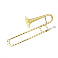 EarlMann Factory Direct Sales Children's Keyed Trombone E-flat Brass Instrument with Gold Lacquer Finish