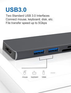 Adaptador 5 en 1 Tipo-C, Estación de Conexión Multifuncional, Hd Mi USB3.0*2 TF/SD, Hub para Computadora Portátil - Product Image 2