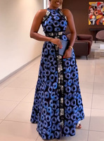 Robes Africaines pour Femmes Élégantes Dashiki Été Bretelles Fines Robe Longue Maxi Tenue Africaine Traditionnelle Féérique pour Dames