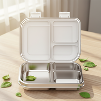 Boîte à lunch Aohea en acier inoxydable 304, récipient alimentaire isotherme, boîte à lunch à 3 compartiments, boîte bento pour l'école, le bureau