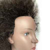Coiffeurs en cosmétologie, 100% cheveux humains, noirs, 1 pièce, tête d'entraînement, factice avec cheveux, pour coiffeur