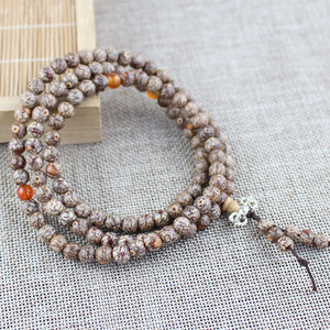 108 Bead Bodhi Seed Prayer Beads <b>Bracelet</b> Round Stone Ethnic Style For Men And Women - Product Image 4