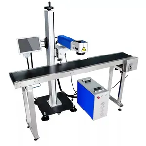 Machine de marquage laser UV volante dynamique en ligne 3W 5W ultraviolet pour emballage de snack de tuyau de câble étiquettes d'oreille d'animal étui de lampe