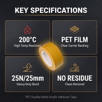 PET Doppelseitiges Klebeband für Automobilherstellung Hochtemperatur-Vibrationsbeständiger Dichtungsklebstoff Schwerlast Schnell Anwendbar