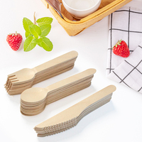 Vente en gros d'usine Ensemble de couverts jetables en bois Ensemble de couverts en bois pour restaurant