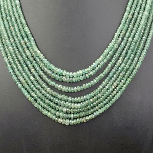 AAA Natural Zambian Emerald Multi-Strand 8 Layer Choker <b>Necklace</b> Hand Faceted Gemstone <b>Beads</b> Luxury Fine Jewelry Platinum Black - Product Image 5