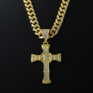2026 New Simple Popular Design Hiphop Style Alloy Gold Plated <b>Cross</b> Pendant Necklace Exquisite Men's Necklaces Wholesale Jewelry - Product Image 3