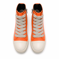 Sepatu Sneakers Platform Tinggi Oranye Custom OEM ODM Pria Wanita Fashion Kulit Kasual