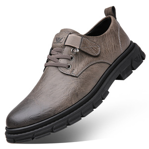 Zapatos Casuales de Cuero para Hombre, con Tacón Bajo y Detalle de Costuras, Estilo para Caminar, Uso Diario - Product Image 4