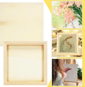Yukmin carré inachevé blanc en bois bercé planches de peinture pour artisanat <span class=keywords><strong>dessin</strong></span> peinture versant bois brûlant - Product Image 3