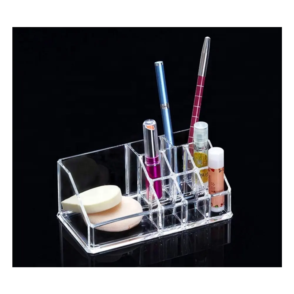 Factory Price Small Open Topping Clear Acrylic Material Eyebrush Nail Polish Lipstick Makeup Storage Organizer