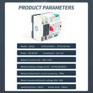 Mezeen mzq3 2P 125A DC ATS chuyển đổi 100amp Máy phát điện 200a-3200a có sẵn - Product Image 3