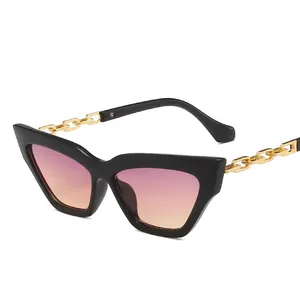Toptan güneş gözlüğü kedi hip hop-2022 trend ins kedi gözü güneş gözlüğü hip hop erkekler ve kadınlar punk güneş gözlüğü zinciri güneş gözlüğü
