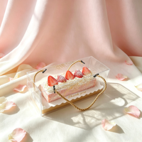 Boîte à gâteau transparente personnalisable IMEE, boîte cadeau portable avec poignée en corde dorée, parfaite pour l'emballage de pâtisseries et de desserts
