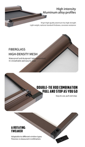 <span class=keywords><strong>Mosquitera</strong></span> extraíble, Hardware retráctil deslizante, rodillo para puerta, marco negro de aluminio, ventanas de pantalla de fibra de vidrio para insectos - Product Image 5