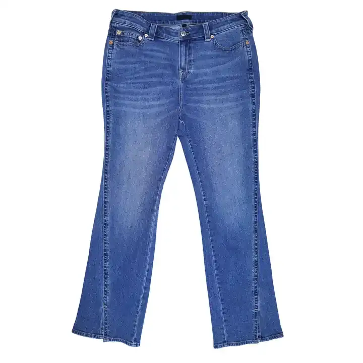 Il più venduto usato pantaloni di jeans di ultima progettazione usato pantaloni jeans svasati usati