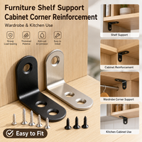 Support d'angle en métal à bord lisse, fixation d'angle droit pour armoire de cuisine, porte de chambre, canapé, support de cadre en bois
