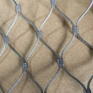 7*7 304 Stainless Steel Never Rust Decorative Flexible X Aviary Wire Rope Mesh