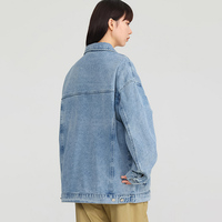 EJ-004 unisexe Style surdimensionné Denim veste de luxe femmes Jeans vestes logo Patch mode vestes hommes