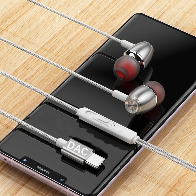 Factory Wholesale As Gift 3.5mm Type-C Connector Wired Earphones Headphones Earbuds Headset for Android Mobile Phones