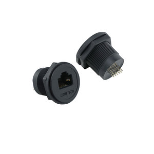 Connecteur industriel CAT 5E <span class=keywords><strong>RJ45</strong></span>, adaptateur de communication, convertisseur, base circulaire <span class=keywords><strong>femelle</strong></span> avec prise - Product Image 2