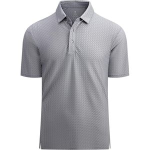 Polo de jacquard con burbujas personalizado para hombre, manga corta, de secado rápido, tejido de punto. - Product Image 1