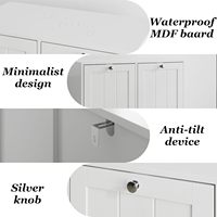 Armário de Lavanderia com Cestos Duplos Basculantes, 2 Cestos Removíveis, Capacidade de 22,3L, Design Moderno em Madeira para Uso em Banheiros/Apartamentos Pequenos
