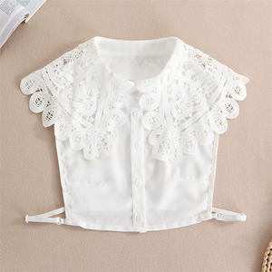 Cuello falso de solapa con soporte coreano para mujer, camisa de medio suéter de imitación bordada, collares desmontables, 2017 - Product Image 2